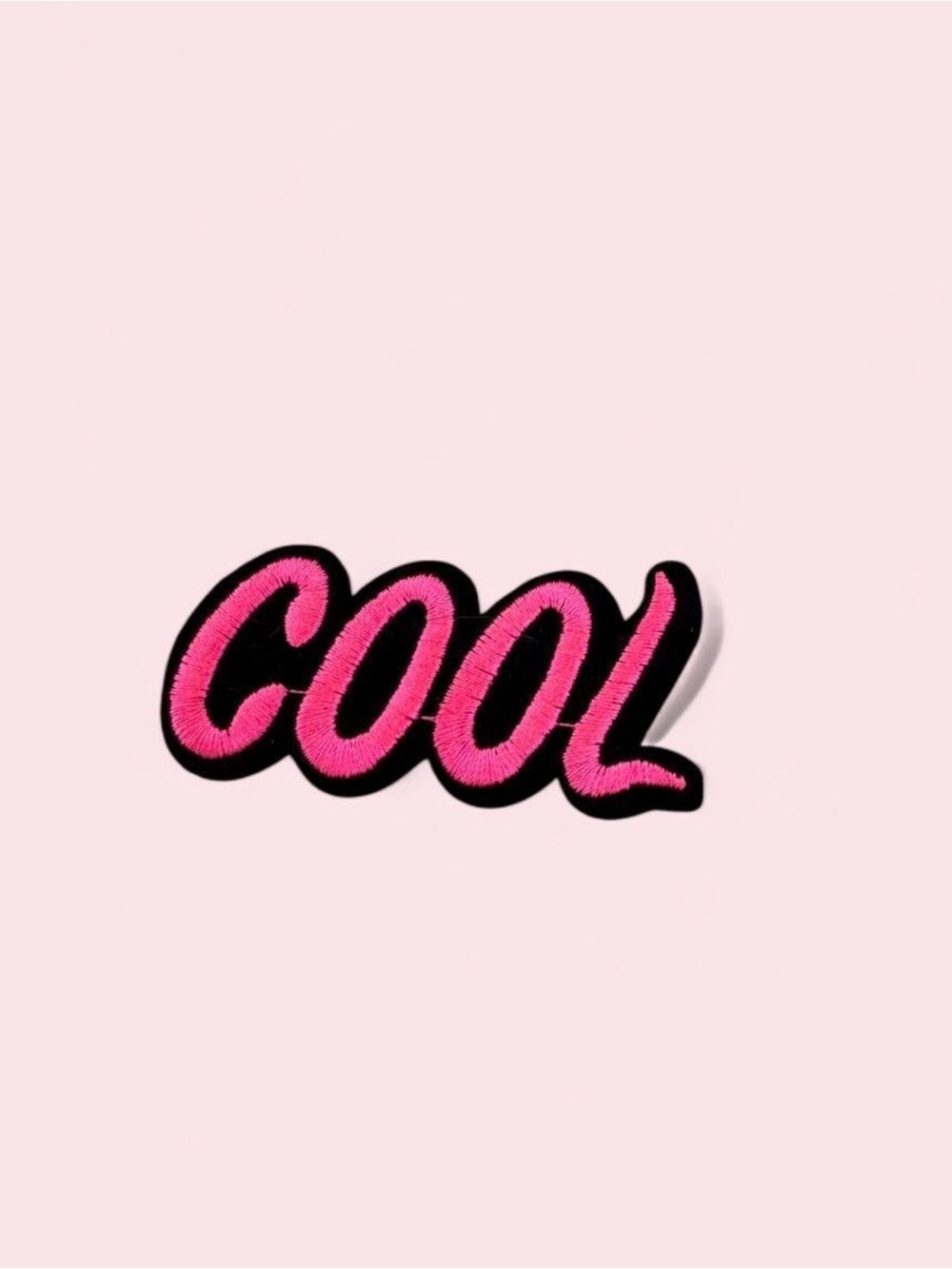 COOL Pink Embroidered Patch for Kids Accessories